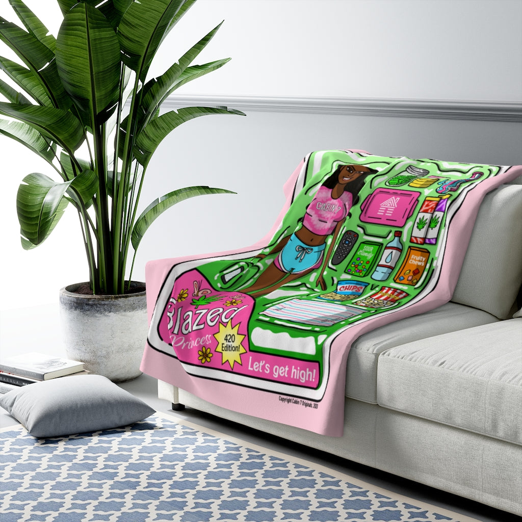 "Black Blazed Princess" Sherpa Fleece Blanket