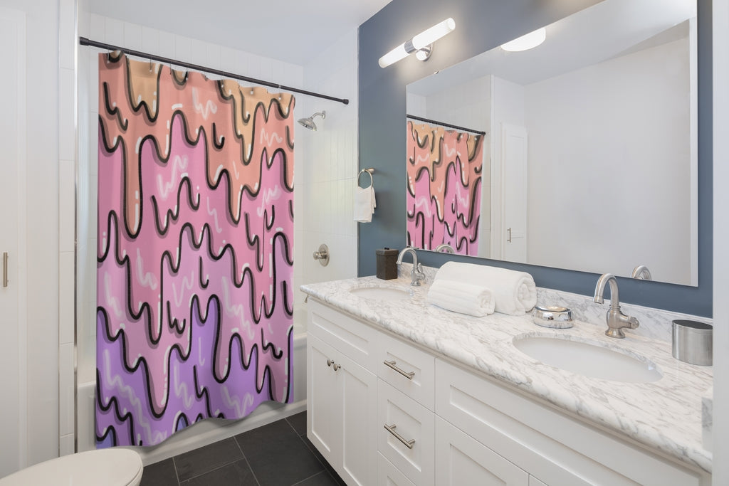 Peach & Lavender Slime Shower Curtain