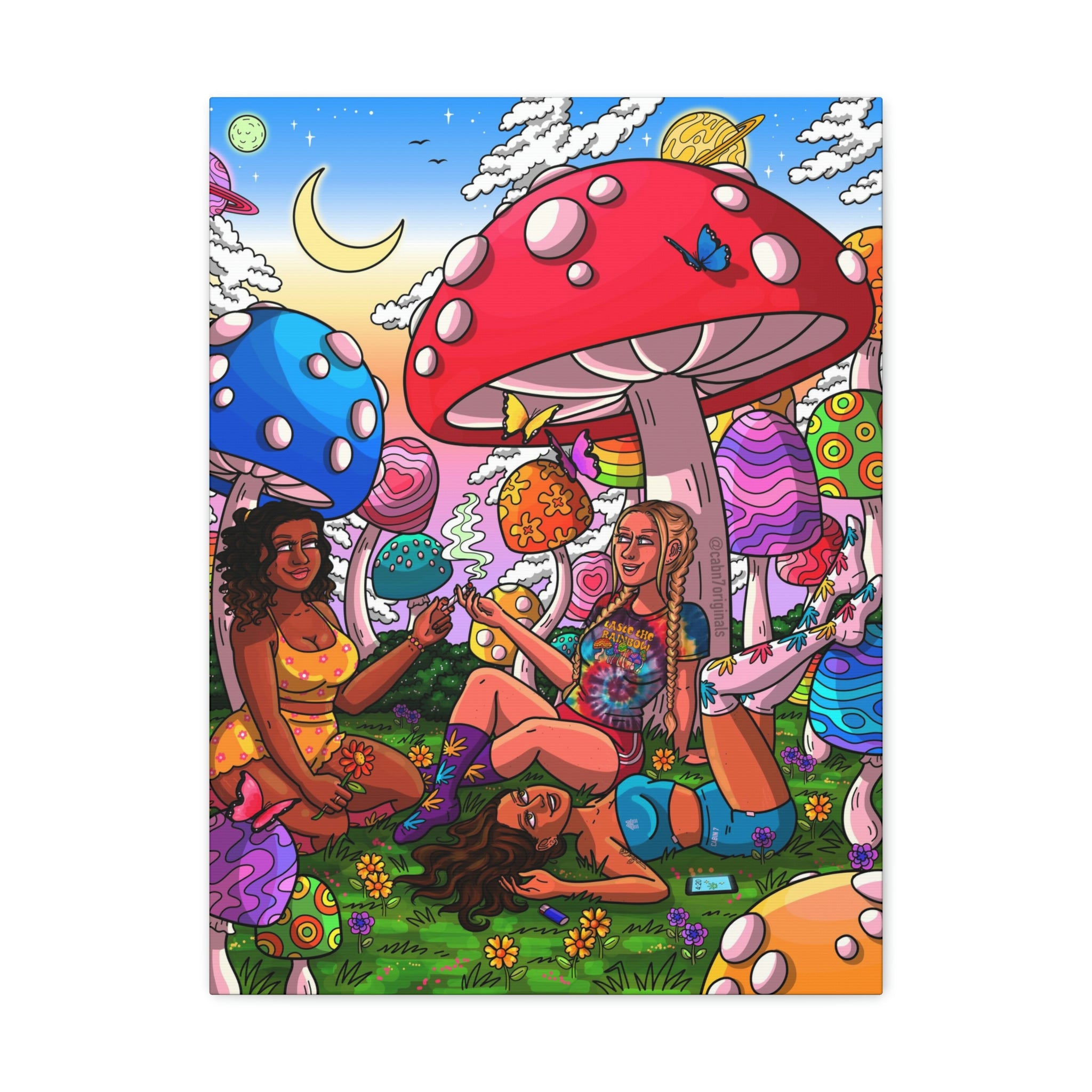 "Mushroom Meadow" Canvas Print