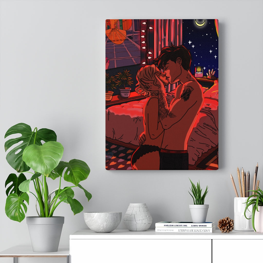 "Crimson Kiss" Canvas Print