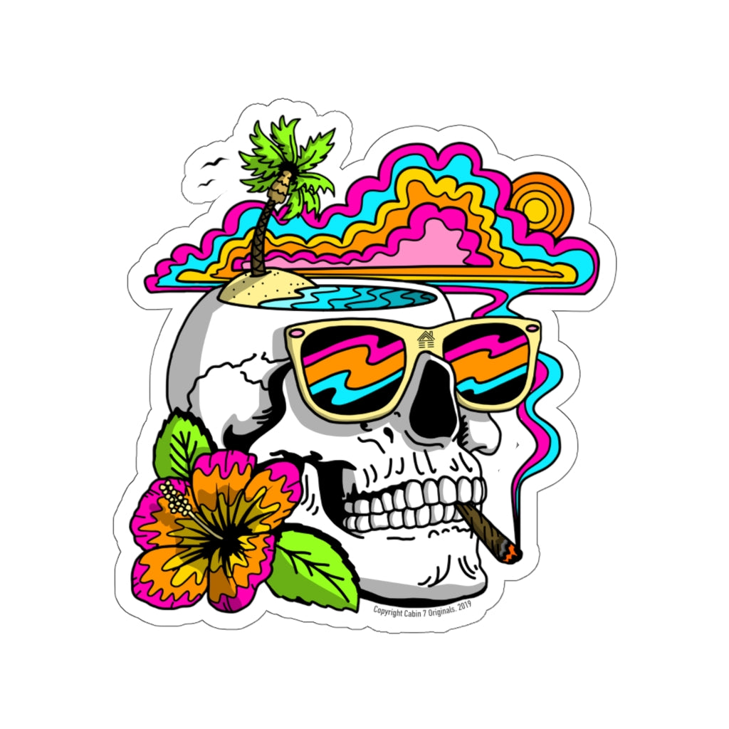 Summertime Skull Sticker