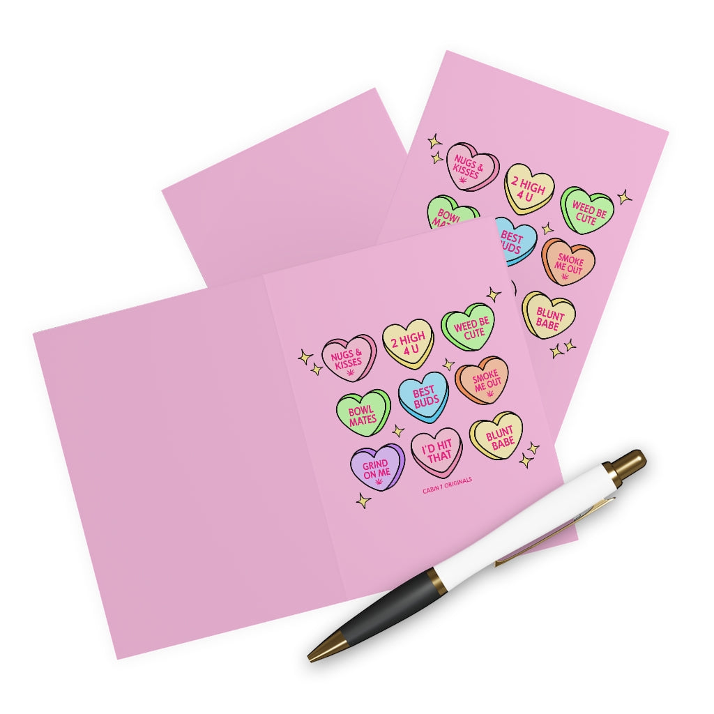 Candy Hearts Greeting Cards (5 Pack)