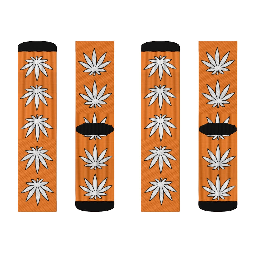 Lil' Leafy Socks - Tangerine
