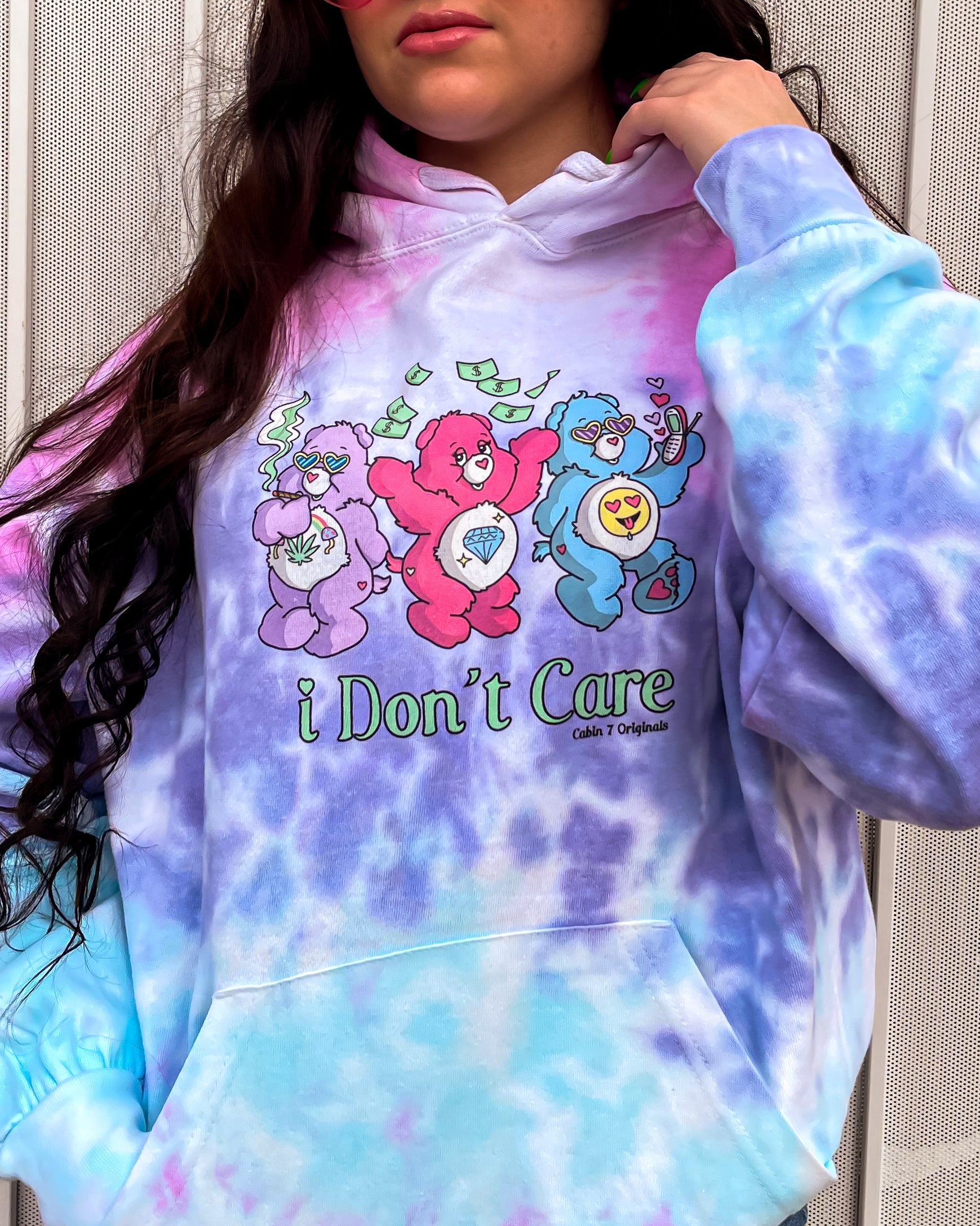 I Don't Care Tie Dye Hoodie