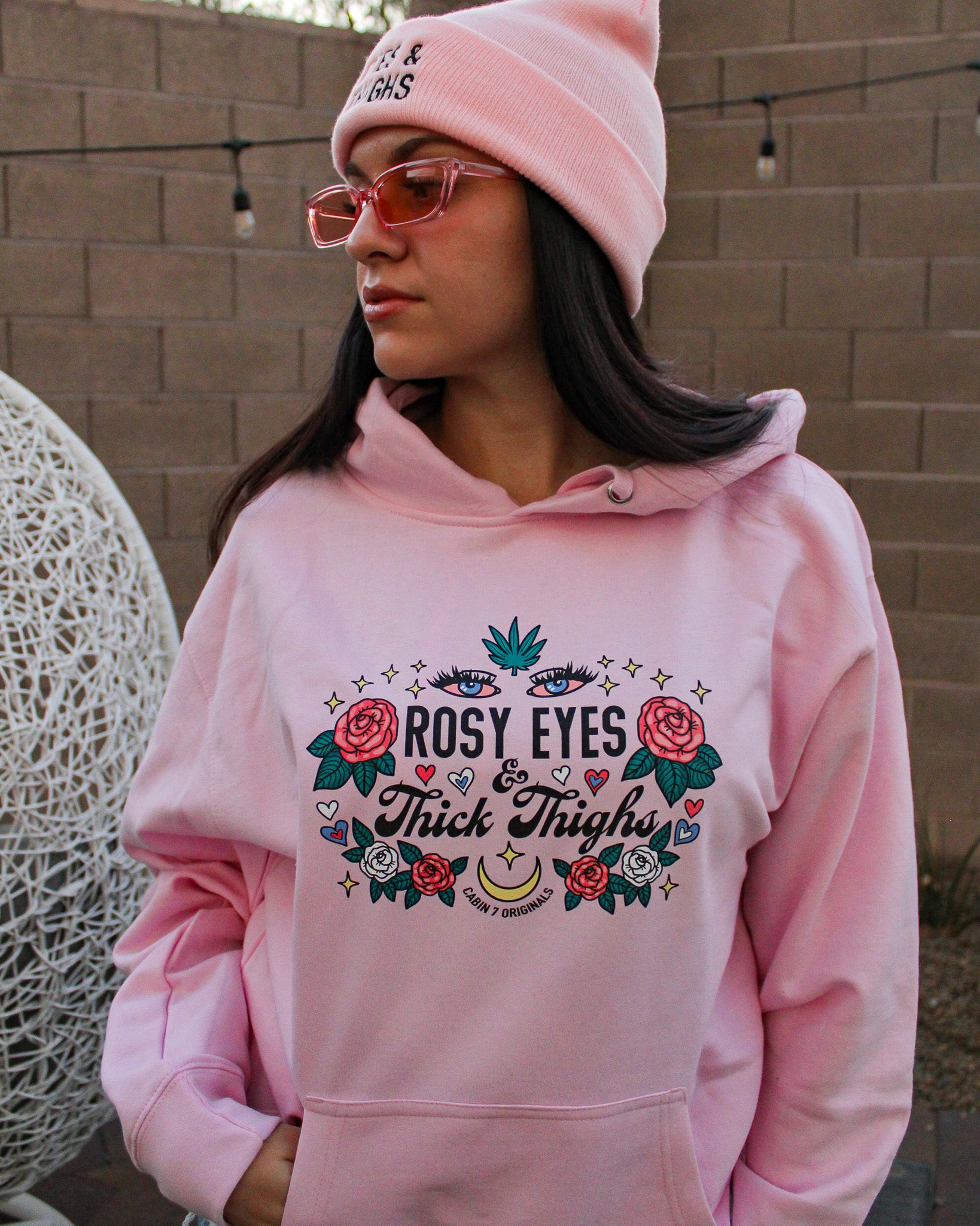 Rosy Eyes & Thick Thighs Hoodie