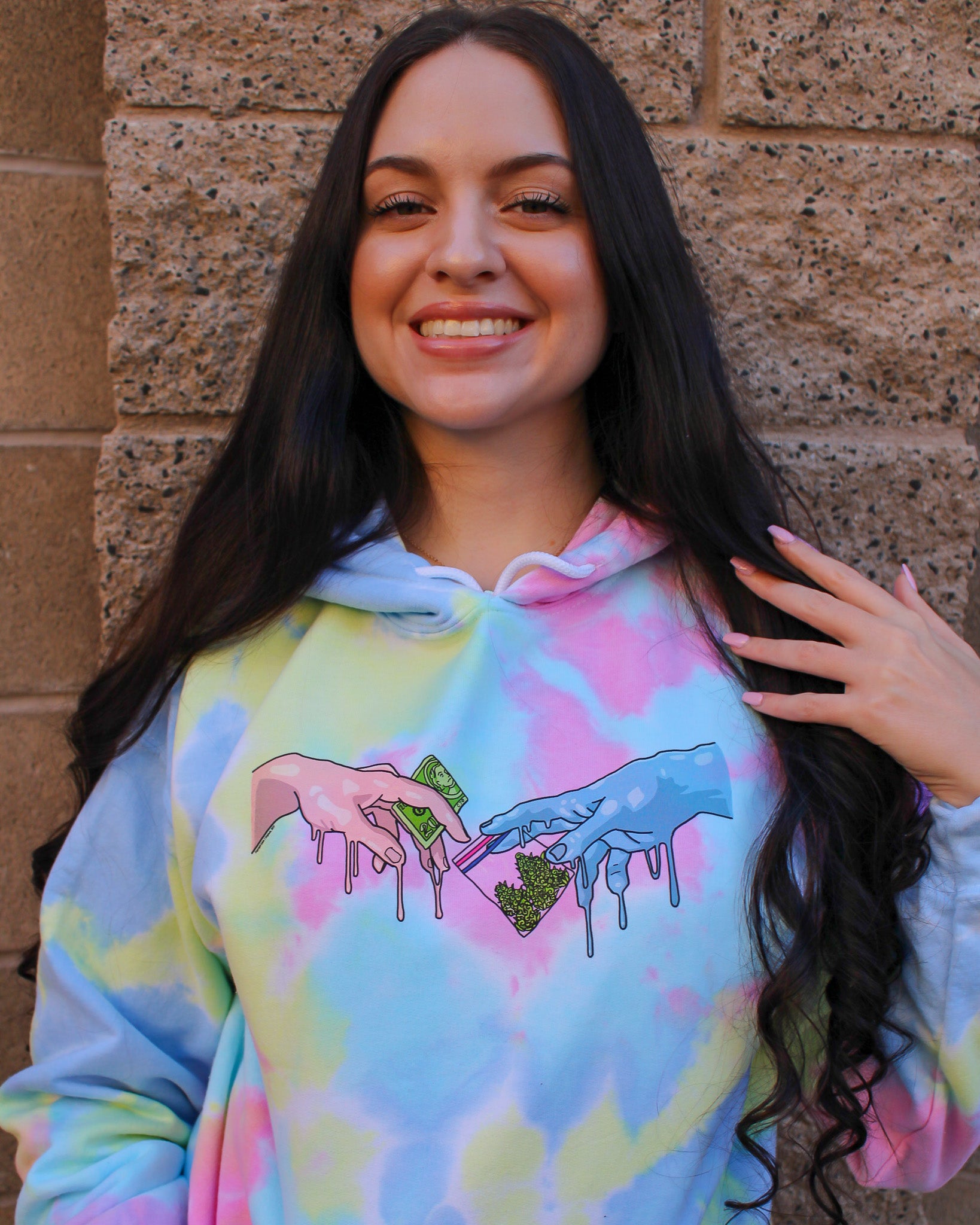 Michelangelo's Mary Hoodie - "PASTEL RAINBOW"