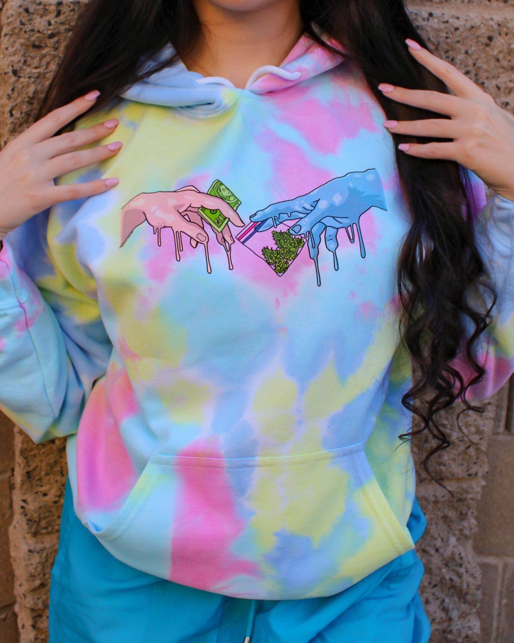 Michelangelo's Mary Hoodie - "PASTEL RAINBOW"