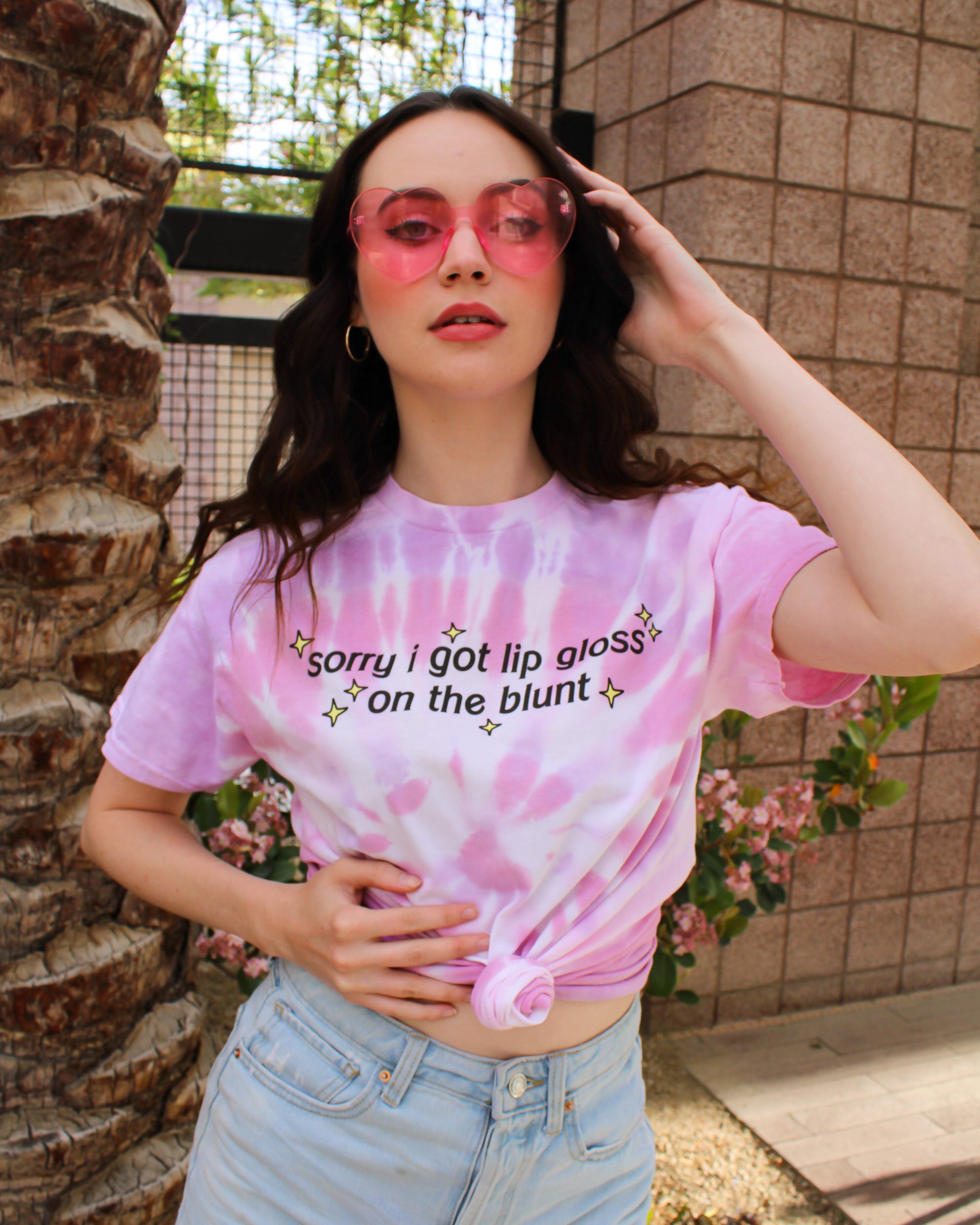 Lip Gloss on the Blunt Tie Dye T-Shirt