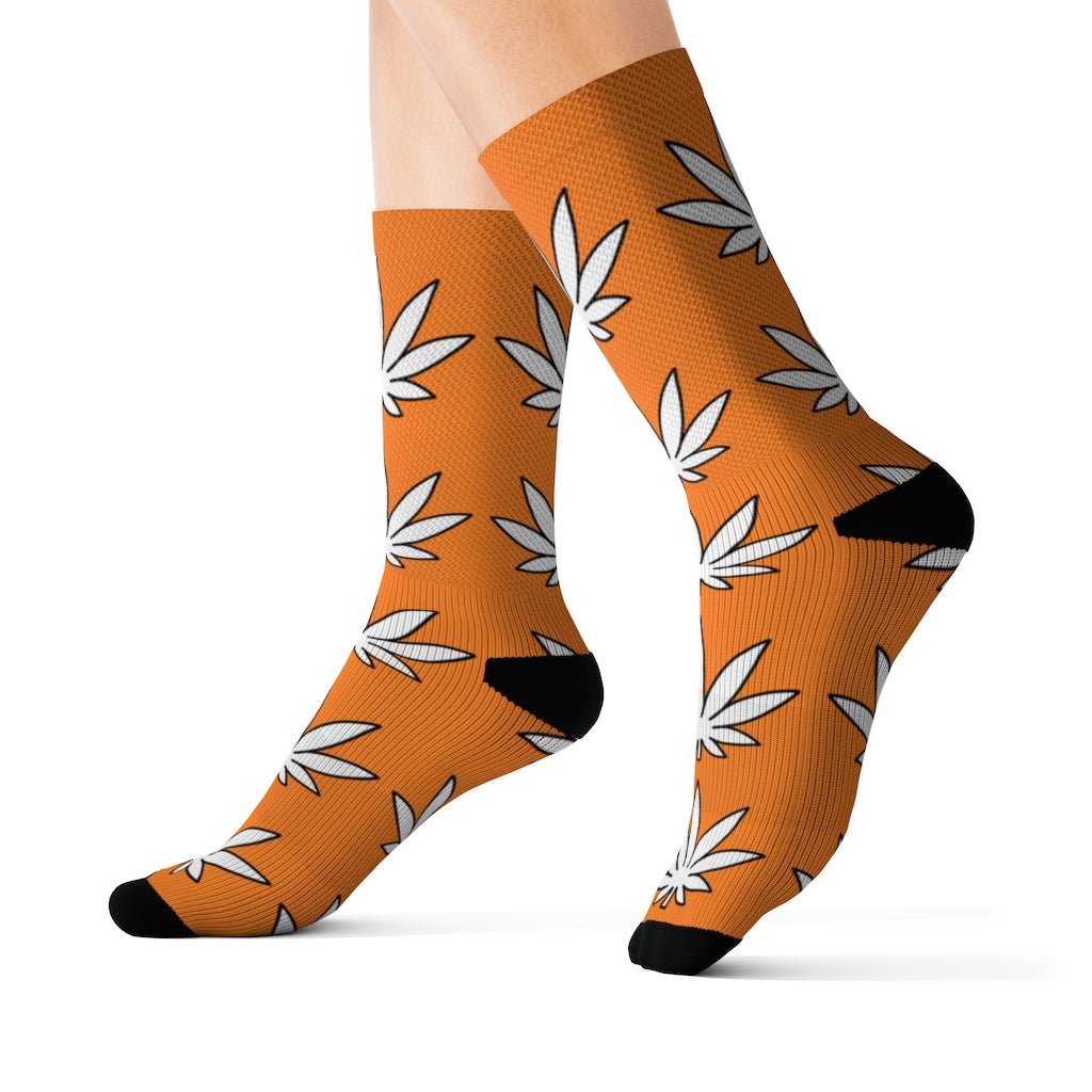 Lil' Leafy Socks - Tangerine