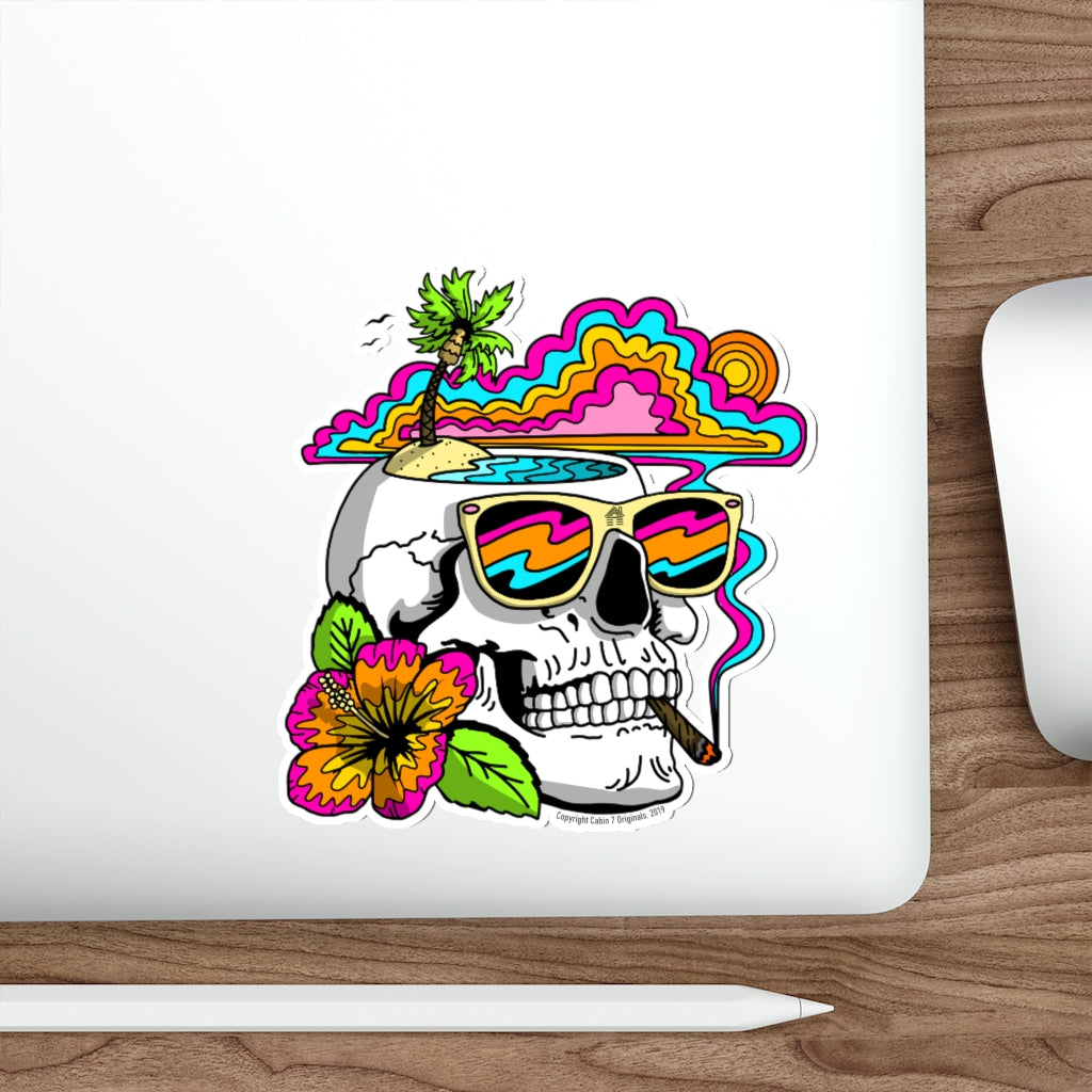 Summertime Skull Sticker