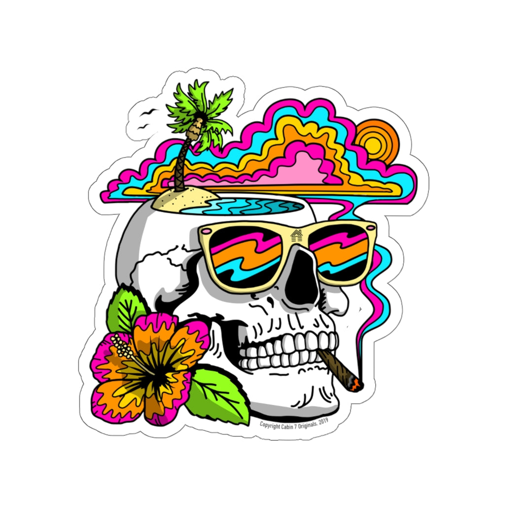 Summertime Skull Sticker