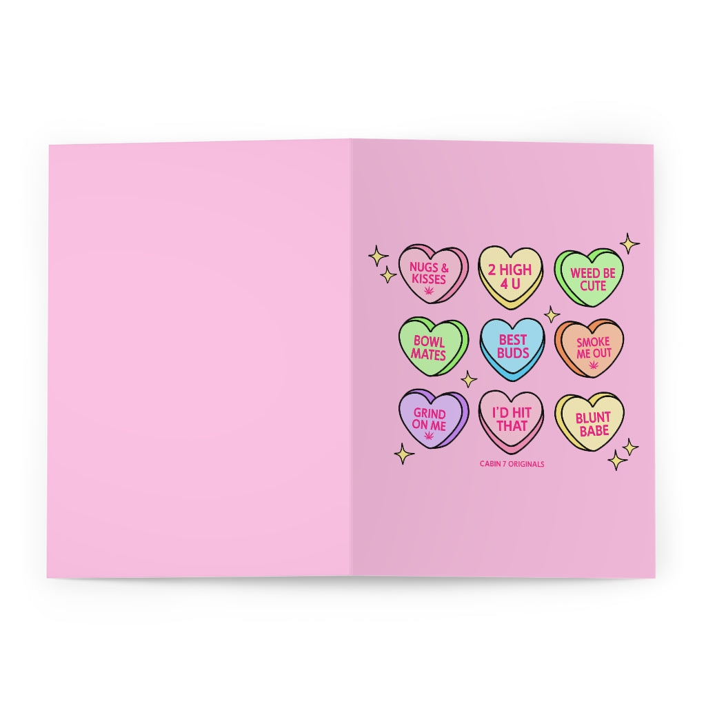 Candy Hearts Greeting Cards (5 Pack)