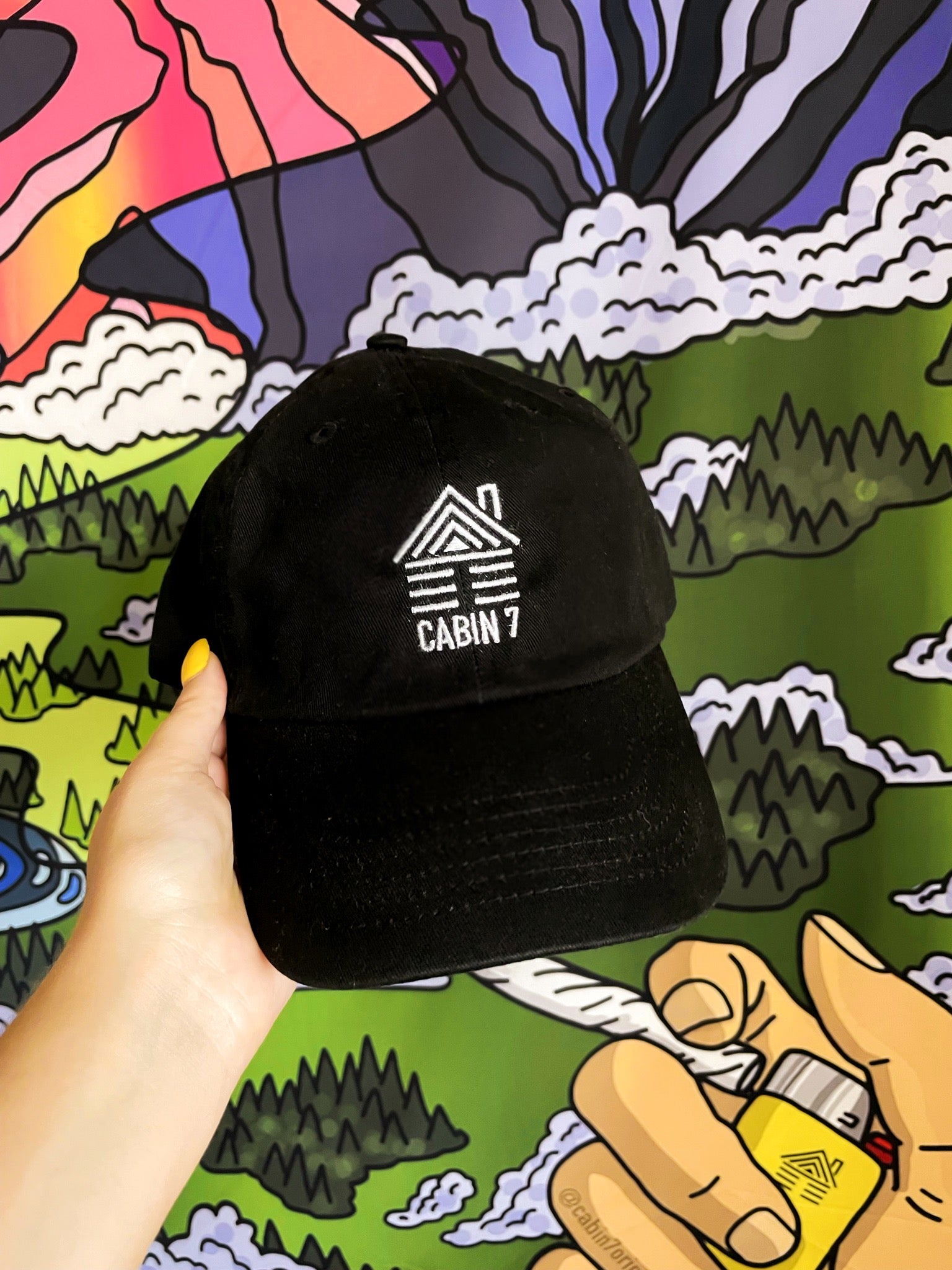 Cabin Logo Dad Hat - Black