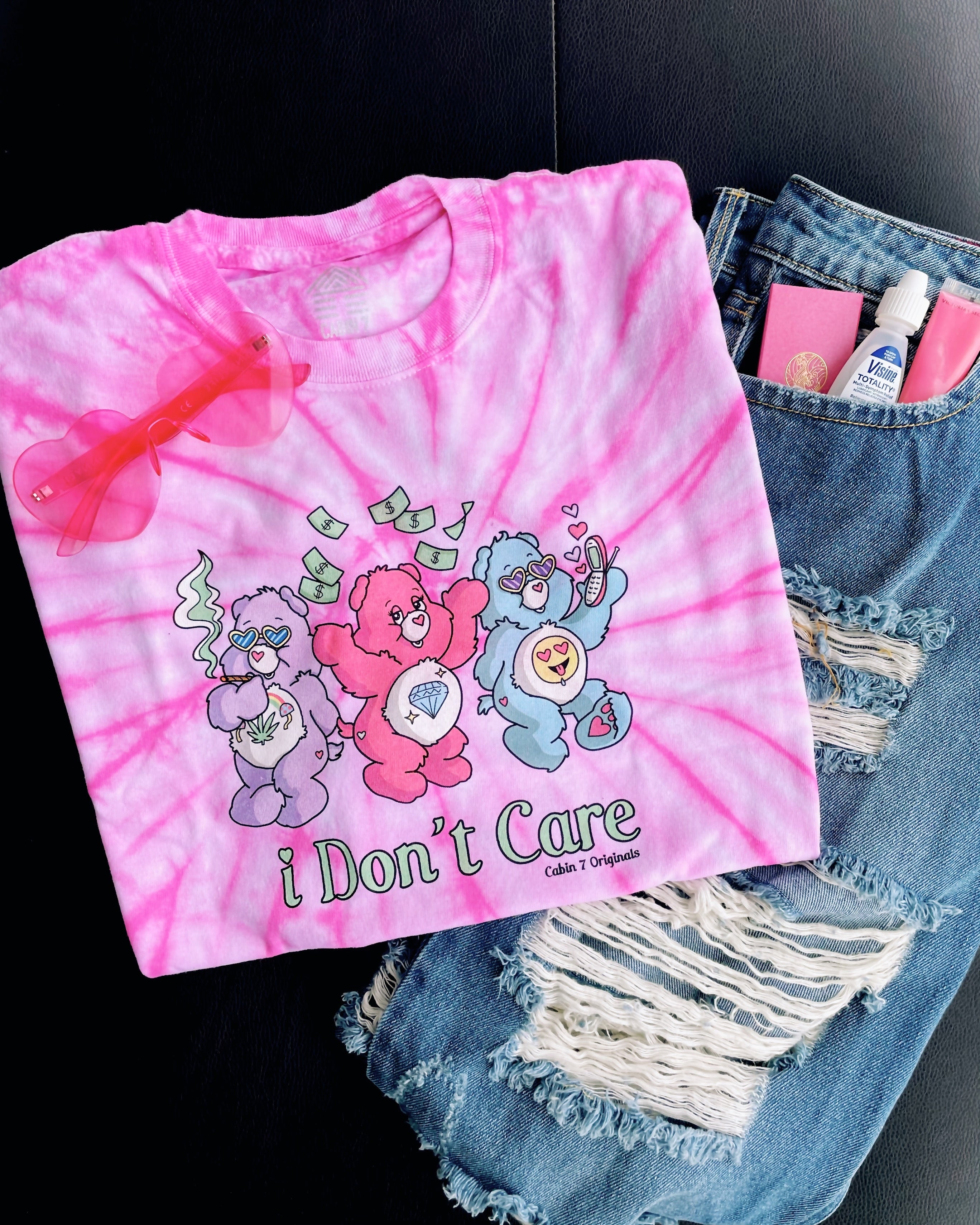 I Don't Care Tie Dye T-Shirt