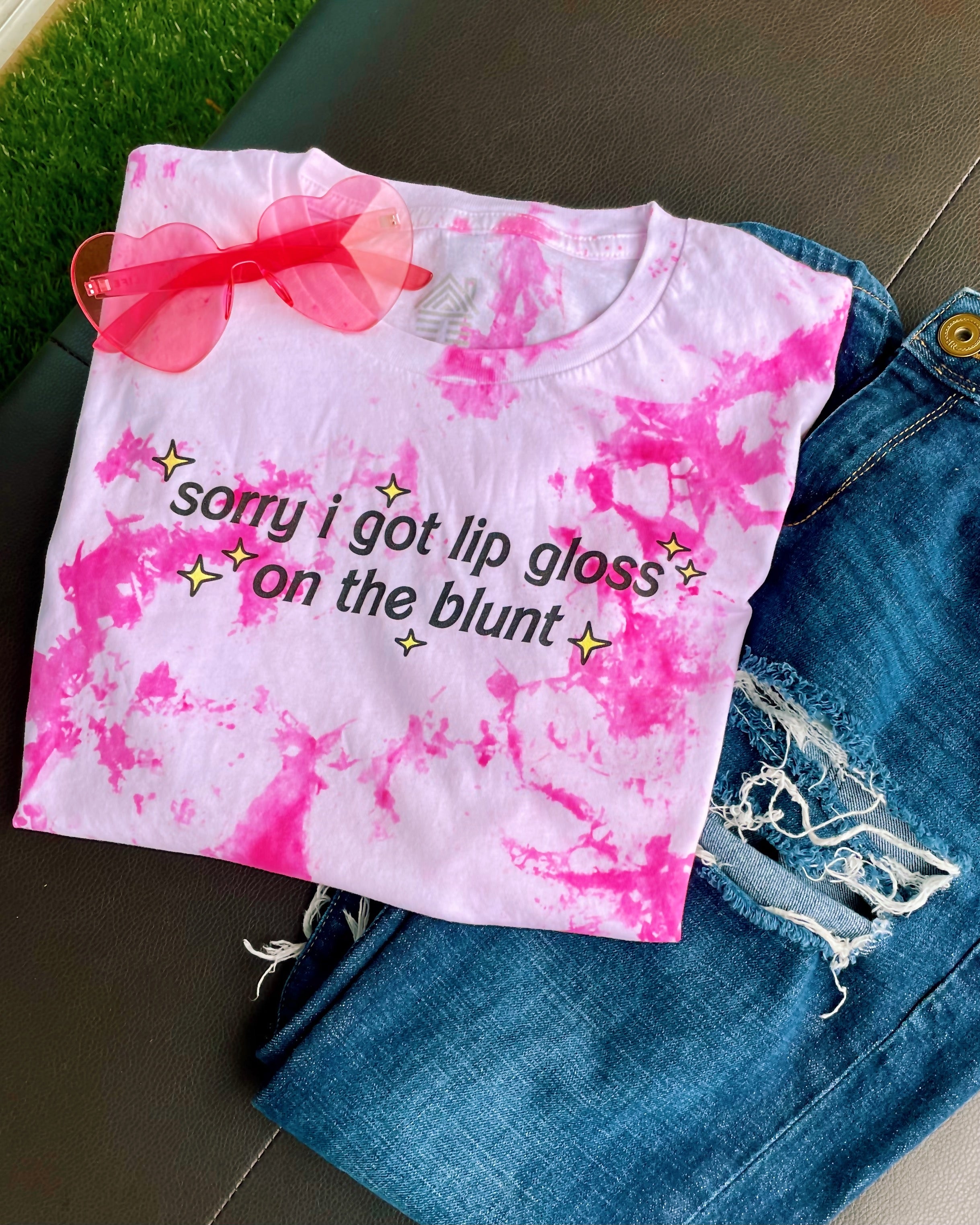 Lip Gloss on the Blunt Cropped T-Shirt